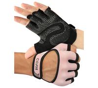 COFIT Ventilated Workout Gloves With Curved Open, Lightweight Summer Gym Gloves Multi Purposes for Weightlifting, Cycling, Exercise, Climbing and Rowing - Pink L