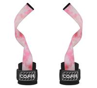 COFIT Workout Lifting Straps, Heavy Duty Weightlifting Wrist Straps with Extensive Cotton Padding Area, Enhanced Grip for Deadlifts, Powerlifting, Pull-Ups, Strength Training - Colorful Pink