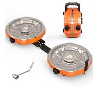 Cofiyard 20,000 BTUs 2 Burner Propane Camping Stove, Portable Folding Camp Stove with Adjustable Burners, Regulator and Carrying Bag, Dual Gas Stoves Easy Carrying Handle for Tailgating, Camping, BBQ