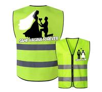 CoFlink Funny Stag Do Party Vest - Fluorescent Green Reflective Safety Vest with “GROOM TO BE” Print, Hilarious Bachelor Party Outfit, Eye-Catching Gag Gift for Group Celebrations