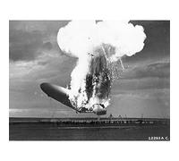 Cofod Zeppelin Airship Hindenburg Burning Photo Premium Wall Art Canvas Print 18X24 Inch