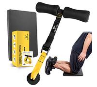 COFOF Nordic Hamstring Curl Strap w/ Fitness Knee Mat, Holds 420 Pounds Great for Hamstring Curls, Sit Up Bar for Floor, Spanish Squats, Ab Workout, 5 Seconds Setup Home Fitness Equipment, Black