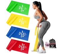 COFOF Resistance Bands, Exercise Band with 4 Resistance Levels,1.8m/5.9ft long Stretch Bands with Carry Bag & Exercise Guide, Straps for Yoga, Pilates,Strength Training and Physiotherapy