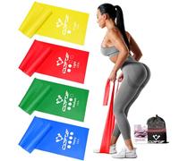 COFOF Resistance Bands, Exercise Band with 4 Resistance Levels,1.8m/5.9ft long Stretch Bands with Carry Bag & Exercise Guide, Straps for Yoga, Pilates,Strength Training and Physiotherapy
