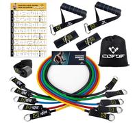 COFOF Resistance Bands Set with Handles, Exercise Bands Stackable up to 150lbs, Gym Bands with Workout Poster & Door Anchor & Ankle Straps for Fitness, Strength, Yoga, Home Gym Equipment for Men Women