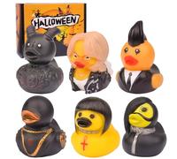 CoFuBcad 6pcs Halloween Fun Rubber Duck Car Dashboard Decoration, Halloween Style Design Ducks Car Ornament Halloween Party Gifts Cute Car Accessories