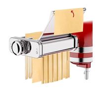 COFUN Pasta Attachment for KitchenAid Stand Mixer - 3-in-1 Pasta Accessory Made of Stainless Steel Incl. Fettuccine Cutter, Spaghetti Cutter & Pasta Sheet Roller with Guide Plate & Cleaning Brush