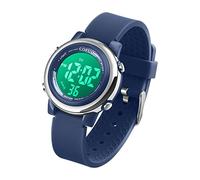 cofuo Kids Digital Sport Waterproof Watch for Girls Boys, Kid Sports Outdoor LED Electrical Watches with Luminous Alarm Stopwatch Child Wristwatch, Azure Blue, Digital