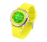 cofuo Kids Digital Sport Waterproof Watch for Girls Boys, Kid Sports Outdoor LED Electrical Watches with Luminous Alarm Stopwatch Child Wristwatch, Yellow, Digital