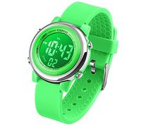 cofuo Kids Digital Sport Waterproof Watch for Girls Boys, Kid Sports Outdoor LED Electrical Watches with Luminous Alarm Stopwatch Child Wristwatch, Green, Digital