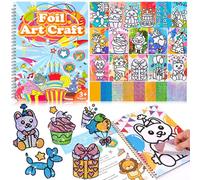 Cofvetia DIY Journal Kit, Children's Crafts with Foil, Creative Kit Crafts Kids, Diary Gifts for Girls 3~8 Years, Scrapbooking Set for Children (Birthday Style)