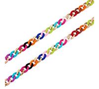 COGCHARGER 1 Strand 6.56 Feet Acrylic Curb Chains Colorful Handmade Acrylic Chain for Purse Strap Handbag Link Chains Making