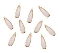 COGCHARGER 10 Pcs Natural Freshwater Pearls Shell Charms Teardrop Pearl Pendants with Brass Findings for Earring Necklace DIY Jewellery Making