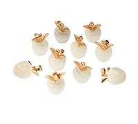 COGCHARGER 10 Pieces Apple Gemstone Charm Pendant Crystal Quartz Healing Natural Stone Pendants White Gold Buckle for Jewellery Necklace Earring Making Crafts