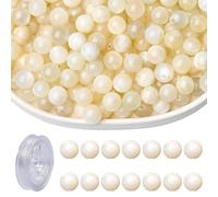 COGCHARGER 100pcs 8mm Natural Stone Beads Glass Beads Round Gemstone Beads for Jewelry Making Supplies(Natural White Moonstone)