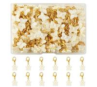 COGCHARGER 100Pcs White Butterfly Bag Purse Clip On Charms for Jewellery Making Bulk Animal Beads Pendants Acrylic with Lobster Claw Clasp Bag Charms for Handbags Keychain Decoration DIY Supplies