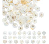 COGCHARGER 104 Pieces Letter Charms for Jewelry Making Bulk Cute Freshwater Shell A-Z Pendants for Bracelet Necklace Earring DIY Supplies