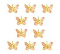COGCHARGER 10Pcs Butterfly Charms for Jewelry Making Cute Small Charms Pink Brass Enamel Pendants for Bracelet Necklace Earring Keychain DIY Supplies(Butterfly-B)