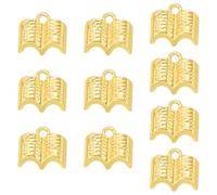 COGCHARGER 10Pcs Golden Bible Book Charms for Jewellery Making Retro Style