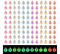 COGCHARGER 120 Pcs Luminous Glass Ball Charms Glow in the Dark Colorful Crystal Glass Charms Pendants for Bracelets Necklace Earrings Jewelry Making DIY Craft Supplies
