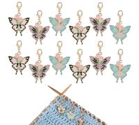 COGCHARGER 12Pcs Butterfly Stitch Markers Alloy Enamel Removable Crochet Knitting Markers with Lobster Clasp Charms for Sewing Knitting Weaving Accessories DIY Craft
