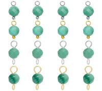COGCHARGER 16Pcs Crystal Birthstone Charms for Jewellery Making Birth Month Connector Metal Cute Charms Fuchsite Stone Pendant for Mom Family Couple Earring Necklace (May)