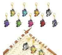 COGCHARGER 18Pcs 9Styles Butterfly Stitch Markers for Knitting Alloy Enamel Removable Crochet Knitting Markers with Lobster Clasp Charms for Sewing Weaving Accessories DIY Craft