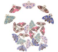 COGCHARGER 20 Gothic Style Alloy Enamel Charms: Butterfly, Moth, Moon Phase Pendants for Jewelry Bracelets, Necklaces, Earrings