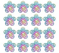 COGCHARGER 20 Pcs 201 Stainless Steel Flower Charm Pendants Etched Metal Embellishments Multi-color Pendants for Jewelry Necklace Bracelet Making Crafts