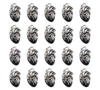 COGCHARGER 20Pcs Anatomical Heart Charms for Jewellery Making Bulk Black Organ Charms Alloy Enamel Pendants for Bracelet Necklace Earring Keychain DIY Supplies