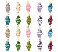 COGCHARGER 20Pcs Shell Ceramic Charms for Jewellery Making Ocean Porcelain 3D Small Animal Cute Charms Conch Mixed Color Lucky Pendants for Bracelet Earring Necklace DIY Crafts