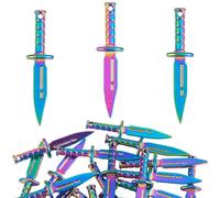 COGCHARGER 25 Pcs Multi-color Sword Charms Pendant Rainbow Color Alloy Dagger Charms for Jewelry Making Necklace Bracelet Earrings DIY Craft Supplies