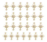 COGCHARGER 25Pcs Star Connector Charms for jewellery Making Crystal Charms Links Real 18K Gold Plated Pendant for Earring Bracelet Necklace DIY Accessories