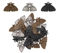 COGCHARGER 30 Pcs Moth Gothic Charms Tibetan Style Alloy Pendants Moon Phase Charms Insect Animal Charms for Bracelet Necklace Earring Jewelry Making DIY Crafts
