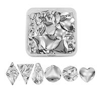 COGCHARGER 30 Pieces Stainless Steel Textured Charms Pendant Mixed Shape Nuggets Charm Stainless Steel Color for Jewellery Necklace Earring Making Crafts