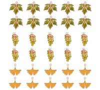 COGCHARGER 30Pcs 3 Styles Maple Leaf Charms for Jewellery Making Cute Thanksgiving Autumn Fall Charms Alloy Enamel Pendants for Bracelet Necklace Earring DIY Supplies