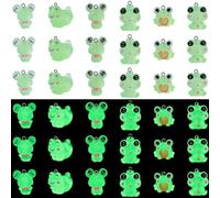 COGCHARGER 36Pcs Luminous Resin Frog Charms Glow in the Dark Tiny Frog Charms Pendants Cute Animal Charms for Bracelets Necklace Earrings Jewellery Making Crafts, Resin Stainless Steel, No Gemstone