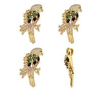 COGCHARGER 4 Pieces Brass Bird Charm Pendant Bird Cubic Zirconia Pendants Animal Charm Real 18K Gold Plated for Jewelry Necklace Bracelet Earring Making Craft