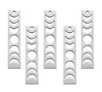 COGCHARGER 5 Pcs Moon Phase Charms Crescent Moon Bar Charms Pendants Stainless Steel Metal Rectangle Moon Pendant Charms for Jewelry Necklace Bracelet Making