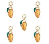 COGCHARGER 5 Pieces Mango Charm Pendant Enamel Fruit Charm Imitation Fruit Pendant for Jewelry Keychain Necklace Earring Making Crafts