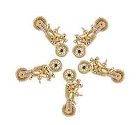 COGCHARGER 5 Pieces Motorcycle Pendants Brass Micro Pave Clear Cubic Zirconia Charm Pendants with Jump Ring for Jewelry Necklace Bracelet Earring Making