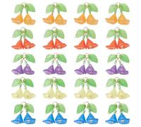 COGCHARGER 50Pcs Cute Flower Charms for Jewellery Making Bulk 3D Glass Charms Mixed Color Stainless Steel Acrylic Plant Floral Pendants for Bracelet Necklace Earring DIY Supplies
