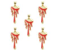 COGCHARGER 5Pcs Bleeding Heart Charms for Jewelry Making Bulk Gold Organ Charms Brass Enamel Pendants for Bracelet Necklace Earring Keychain DIY Supplies