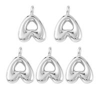 COGCHARGER 5Pcs Bubble Letter Charms for Jewellery Making Silver Alphabet A Pendant Brass Initial Charms for Bracelets Necklaces Earring Crafts Accessories