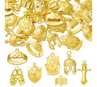 COGCHARGER 70 Pcs 7 Styles Bulk Gold Assorted Armor of God Costume Alloy Sword Bible Theme Charms Pendants for Earrings Necklaces Bracelets Jewelry Making