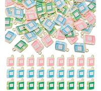 COGCHARGER 75Pcs Enamel Book Charms for Jewellery Making Cartoon Pendants | Colourful Bulk Alloy Charms, Pink Green and Blue, for Earring Bracelet Necklace DIY Accessories