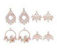 COGCHARGER 8 Pieces Mixed Shape Brass Charm Pendant Brass Lotus Flower Charm Tibetan Style Pendants for Jewelry Necklace Bracelet Earring Making Crafts