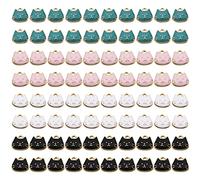 COGCHARGER 80 Pieces Cat Alloy Enamel Charms Cute Cat Charms Pendants Mixed Color for Jewelry Necklace Bracelet Earring Making Crafts(4 Colors )