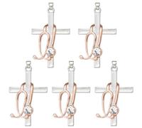 COGCHARGER Cross Charms with Stethoscope for Jewellery Making, 5 Pcs