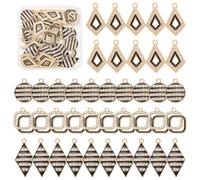 COGCHARGER Crystal Gold Charms for Jewellery Making, 40 Pcs